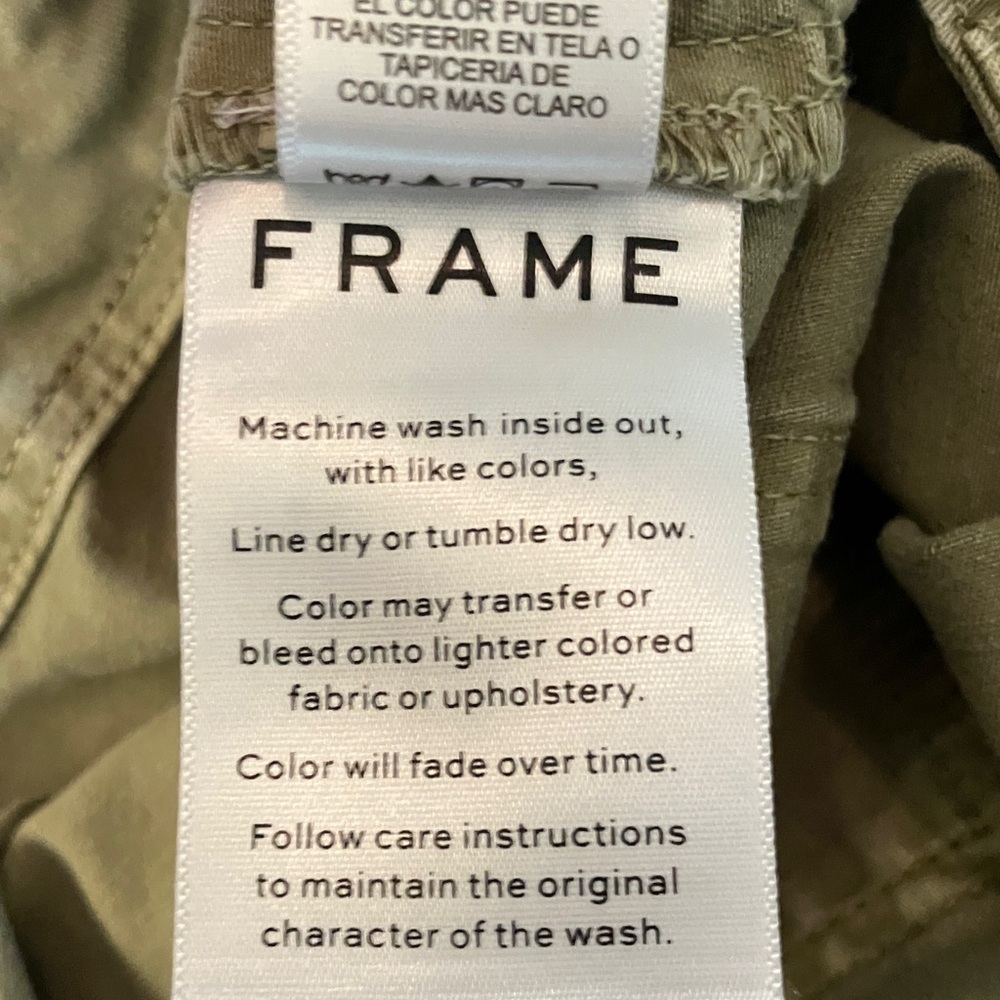 FRAME Cropped Moto Jogger Jeans in Washed Army Women’s Size 26 GUC - Picture 10 of 10